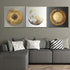 Circular Charm Framed Crystal Glass Decorative Wall Painting for Home Decor - Set of 3