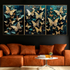 Fluttering Dreams of Butterfly Crystal Glass Decorative Wall Painting for Home Decor - Set Of 3