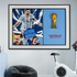 Lionel Messi With World Cup Trophy Protruding Out Shadow Box
