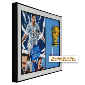 Lionel Messi Argentina World Cup Trophy Shadow Box