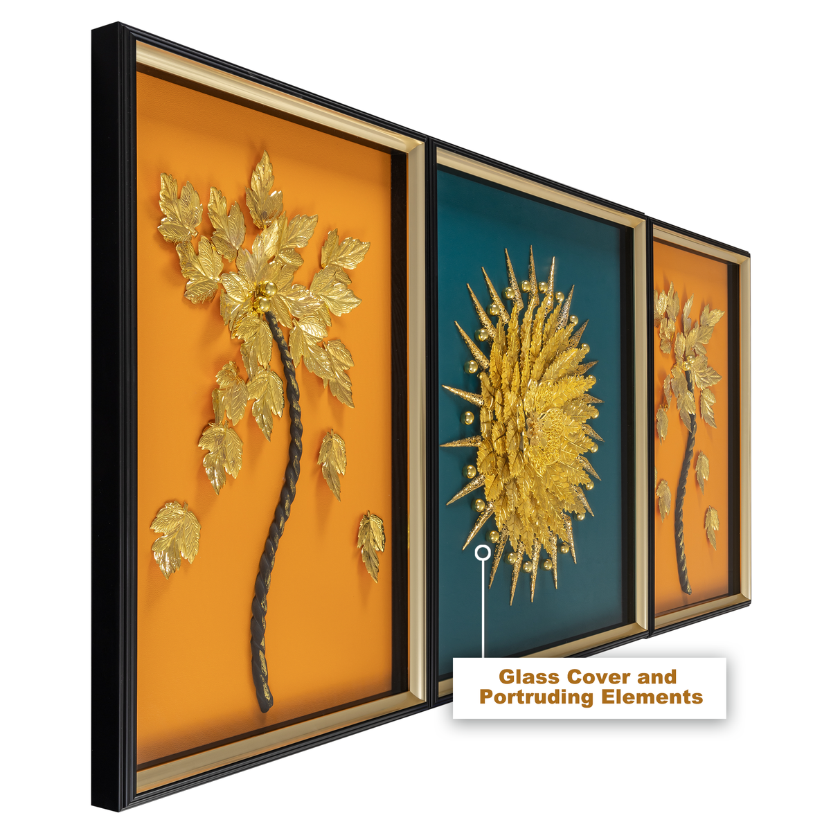 Sunlit Woodland Scene with Shadow Box Set of 3 Dekor Company