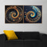 Celestial Night Home Crystal Glass Wall Paintings For Living Room - Set of 2