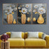 Divine Floral Dimensions Crystal Decorative Colorful Wall Painting for Home Wall - Set of 3