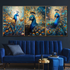 Enchanting Peacock Haven Canvas Wall Art - Set Of 3