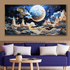 Full Moon Night Crystal Glass Nature Painting