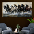 Seven Running Horses Wild Crystal Glass Painting