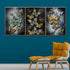 Wings of Euphoria Crystal Glass Decorative Wall Paintings For Wall Decoration at Home - Set of 3