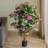 Vibrant Pink & White Bougainvillea Artificial plant - (5 Feet) (Natural Feel)