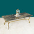 The Roman Rectangular Marble Coffee Table - GOLD (Stainless Steel) (Gray and white Stone)