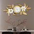 Blossom And Gilt Metal Wall Art Clock