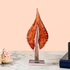 Verdant Oasis Handblown Glass Leaf Showpiece & Home Decoration Items (Red) (Medium)