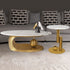Amara Gold Base Round Accent Table With Side Table - Set of 2 (Stainless Steel) (N)