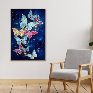 The Dance of Butterflies Framed Crystal Glass Painting