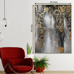 The Black and Gold Nile River Delta Abstract 100% Hand Painted Wall Painting