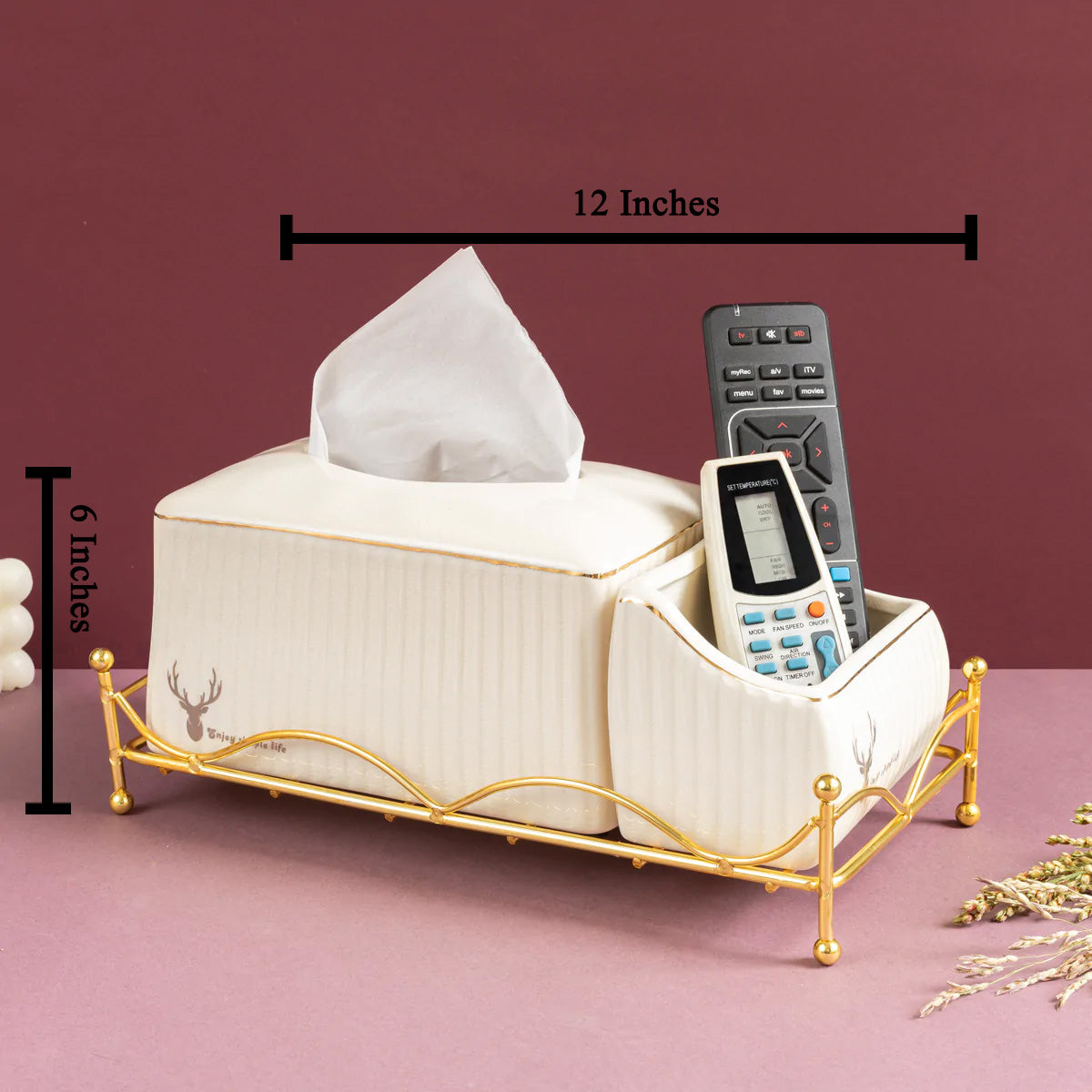 Gilded Ivory Home Ceramic Multipurpose Organizer Dekor Company