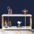The Square Piped Double Decker Console Table for Home - Gold (Stainless Steel)