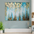 The Royal Blue Thames Abstract 100% Hand Painted Wall Decor Paintings for Home (With Outer Floater Frame)  (48 x 36 Inches)