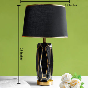Carter Faceted Body Ceramic Table Lamp - Black