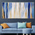Blue & Gold Hues Hand painted Wall Painting