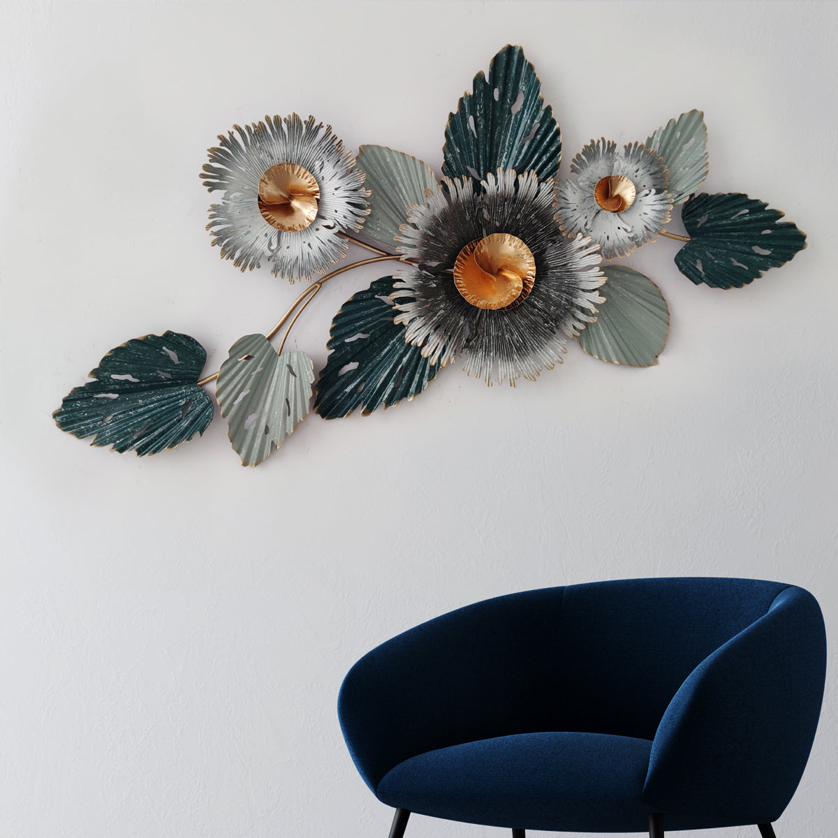 Palermo Floral Arrangement Metal Wall art Panel