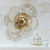 Synthia Ivory and Gold Metal Wall Art Panel
