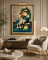 Rose Garden Glow 100% Decorative Hand painting for Home Decor (With Outer Floater Frame) (34x45.5 Inches) (Vitorian Frame)