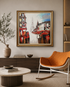 A Stroll in Paris 100% Hand Painted Wall Painting (With Outer Floater Frame) (40x40 Inches) (Victorian Frame)