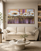 Whispered Euphoria Hand painted Decorative Wall Painting Art (With Golden Outer Floater Frame frame) (56 x 28 Inches)