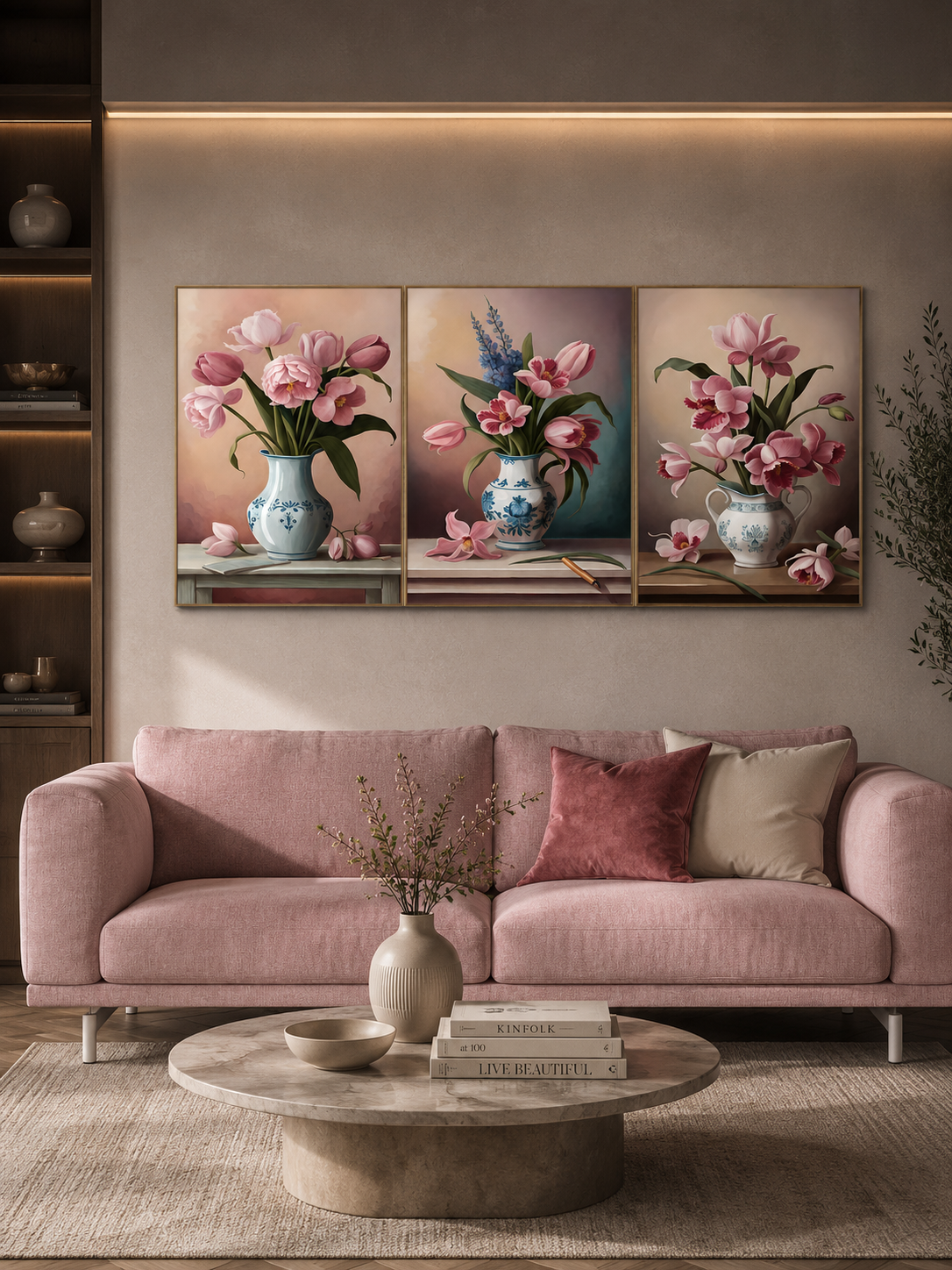 Garden Gems Canvas Painting for Home Wall - Set Of 3