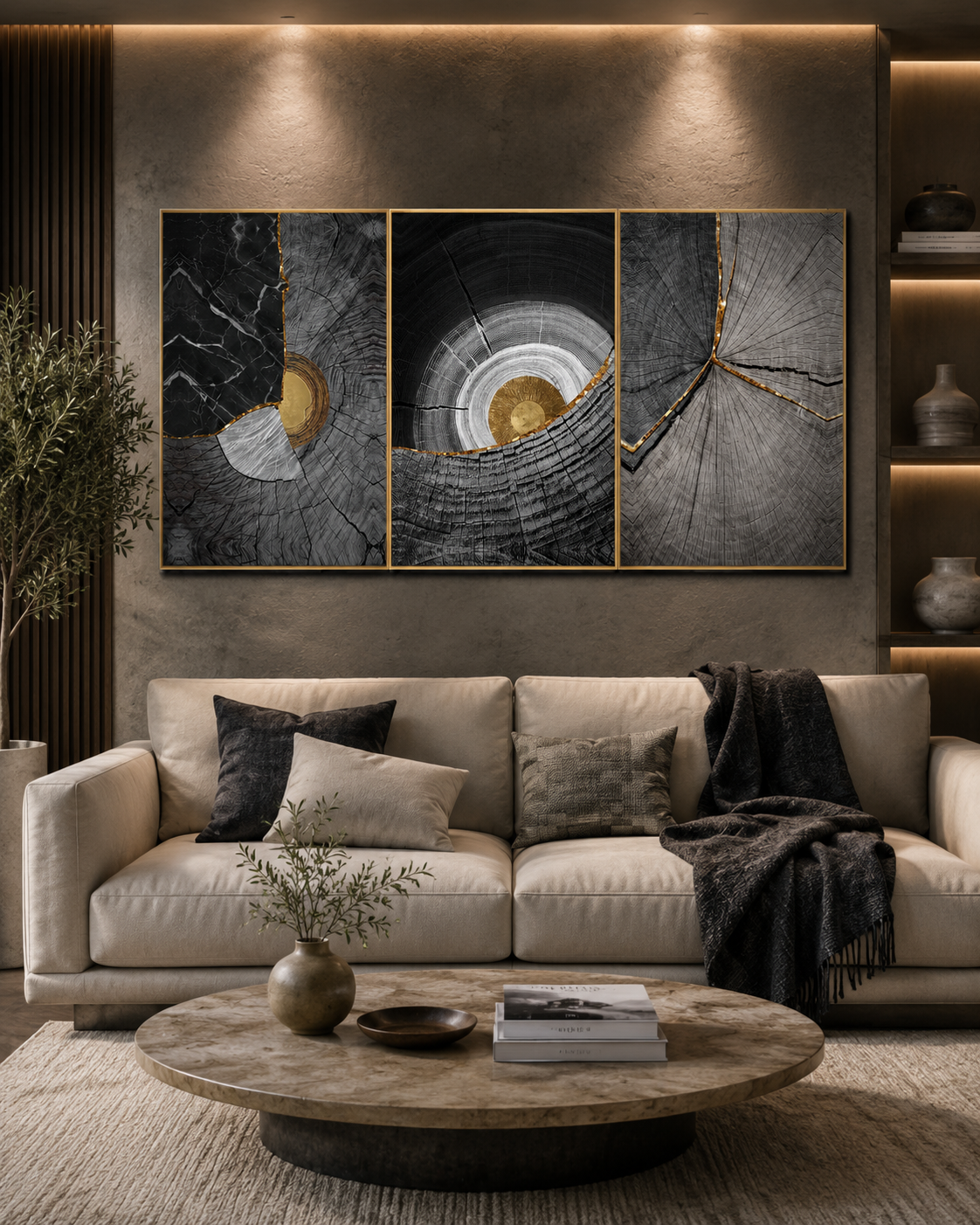 Timeless Rings Canvas wall paintings - Set of 3