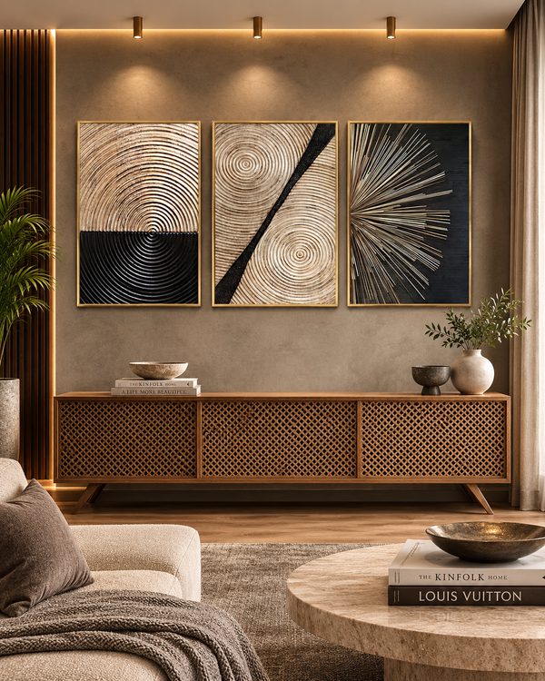 Rising Sun Framed Canvas paintings - Set Of 3
