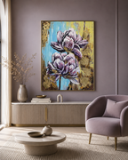 Vibrant Meadow Nature 100% Hand Painted Wall Art Paintings(With outer Floater Frame) (48 x 36 Inches)