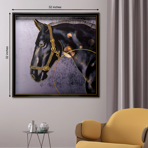Serene Stallion Serenade Shadow Box Wall Decoration Showpiece - Small