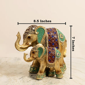 Dynastic Elephant Table Decoration Showpiece for Home Décor