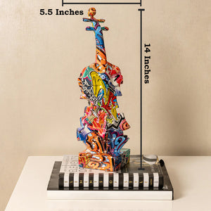 Rainbow Violin Decoration Showpiece & Item for Home Decoration