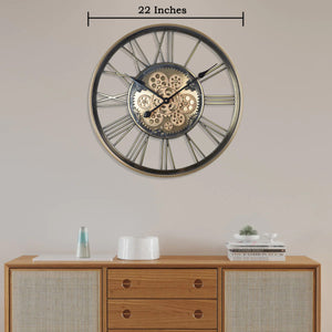 Opulence TickTock Wall Clock  With Moving Gear Mechanism