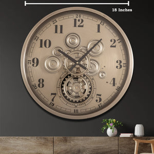Infinity Dial Luxury Antique Wall Clock For Living Room With Moving Gear Mechanism Buy Wall Clock Online - Medium (Steel Body)