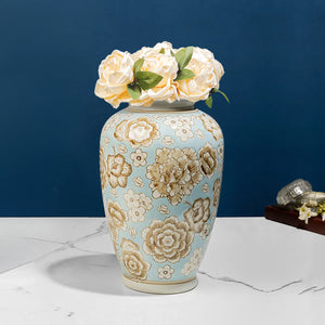 The Nightingale Textured Decorative Ceramic Vase And Showpiece -  Small