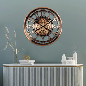 Minute Master Designer Wall Clock With Moving Gear Mechanism