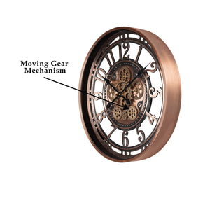 Minute Master Designer Wall Clock With Moving Gear Mechanism