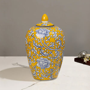 Floral Story Decorative Ceramic Vase And Showpiece - Small