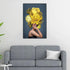 The Floral Ladies Framed Canvas Painting for Living Room - Multicolor - Middle panel