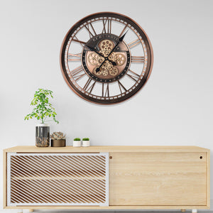 Time Muse Wall Clock For Living Room With Moving Gear Mechanism