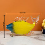 Aqua Marine Handblown Glass Fish & Decorative showpiece