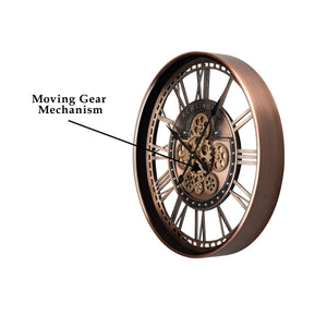 Time Muse Wall Clock For Living Room With Moving Gear Mechanism