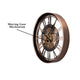 Time Muse Wall Clock For Living Room With Moving Gear Mechanism