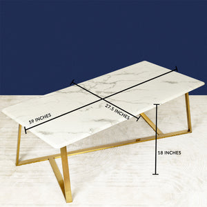 Feeling Delight Rectangular Centre Table Design For Home (STAINLESS STEEL)
