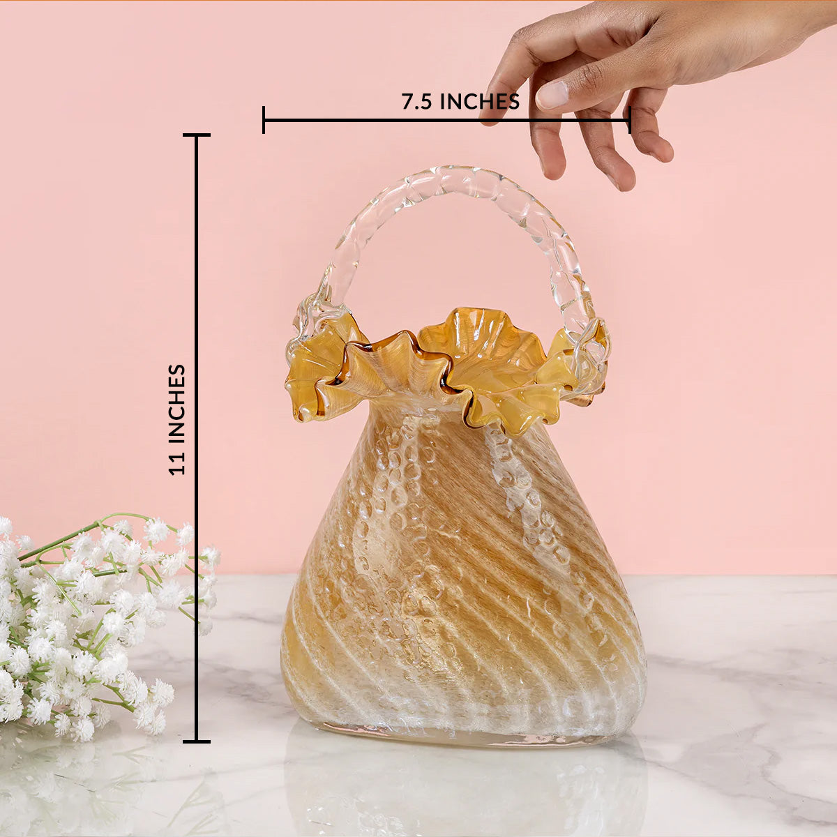 Buy Whispering Wheat Handblown Glass Vase & Decorative showpiece ...