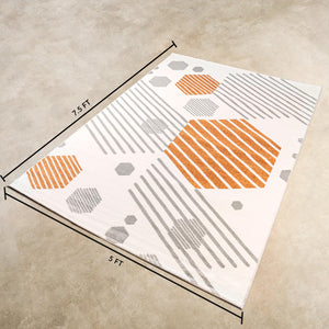 Arian Geomertic Polygons Floor Rug(5x7.5 Feet)