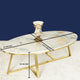 Oval Delight Centre Table with Gold and White Marble (STAINLESS STEEL)